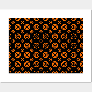 orange polka dot fabric Posters and Art
